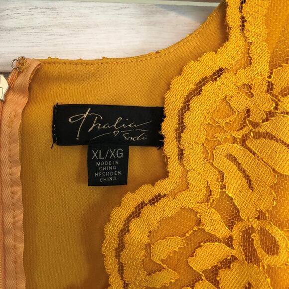 NEW - THALIA SODI Sleeveless Floral Lace Dress/Mango/XL - Picture 3 of 5